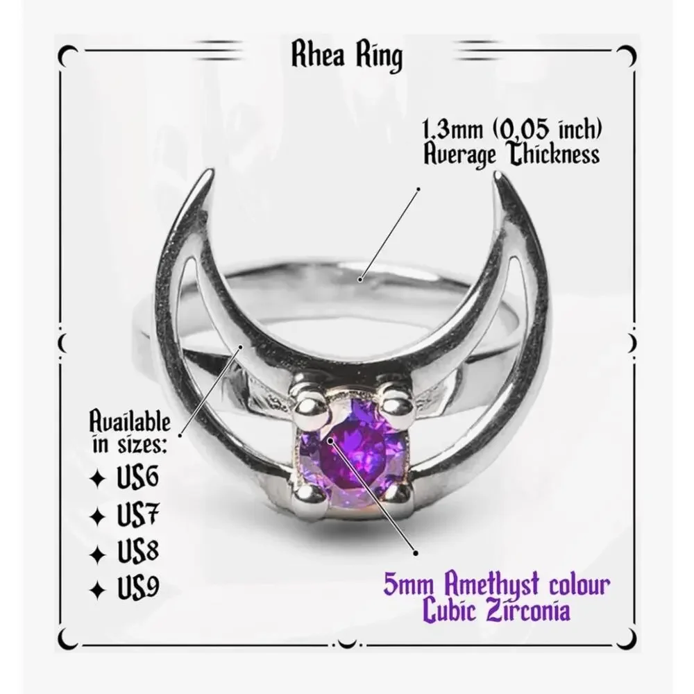 Rogue + Wolf Steel Rhea Moon Ring Size 7 to 7.5
